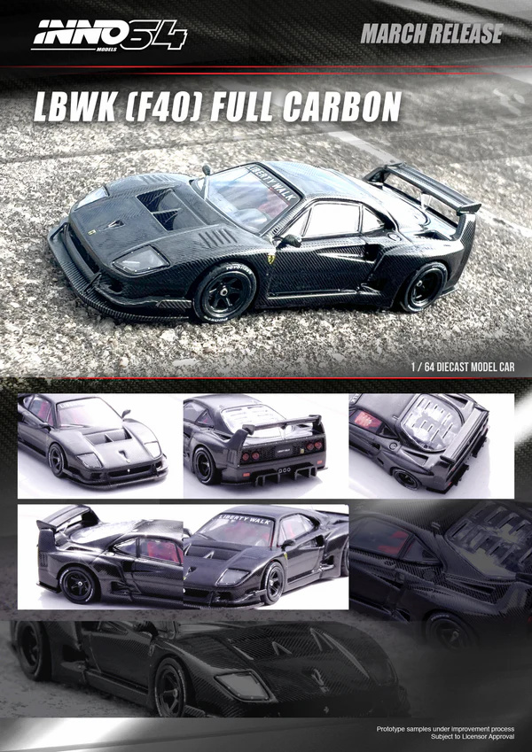UNSEALED INNO64 LBWK F40 Full Carbon IN64-LBWKF40-FC - Collectors Qube