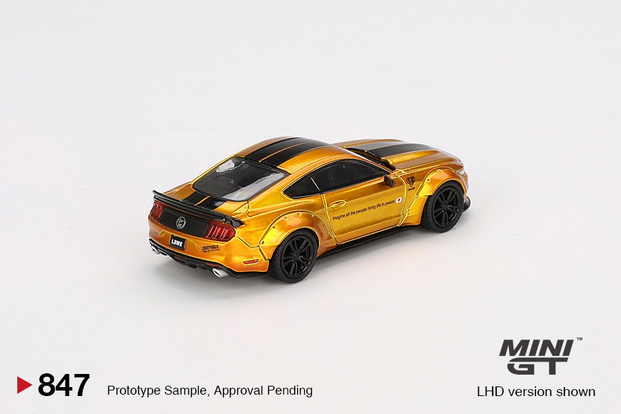 Mini GT 847 LB-WORKS FORD MUSTANG LB Gold MGT00847-R - Collectors Qube