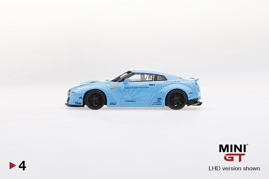 UNSEALED Mini GT 4 LB★WORKS Nissan GT-R (R35) Light Blue MGT00004-R ...