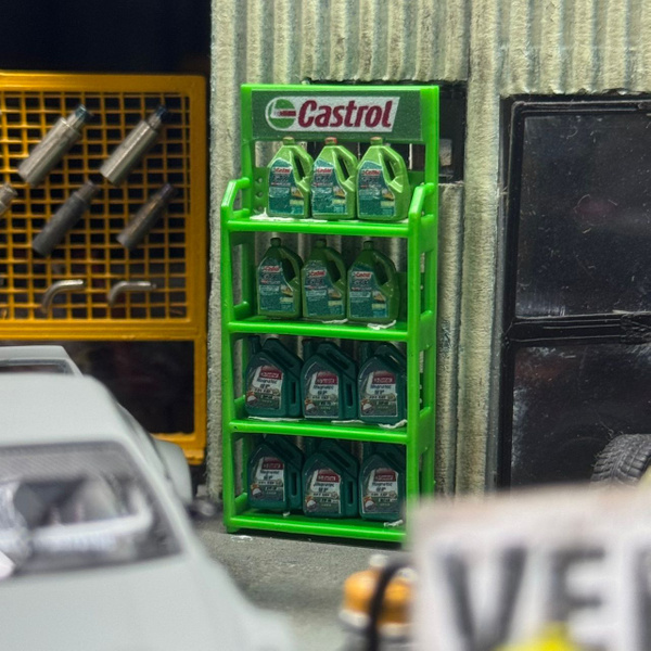 V2 Miniatures 1.64 Lubricant Rack Castrol - Collectors Qube