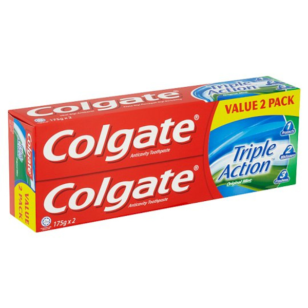 Colgate Triple Action Original Mint Toothpaste 2 x 175 g - e-Petani ...