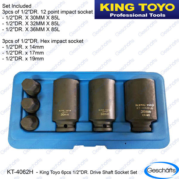 King Toyo 6pcs 1/2"DR. Drive Shaft Socket Set Geschafts