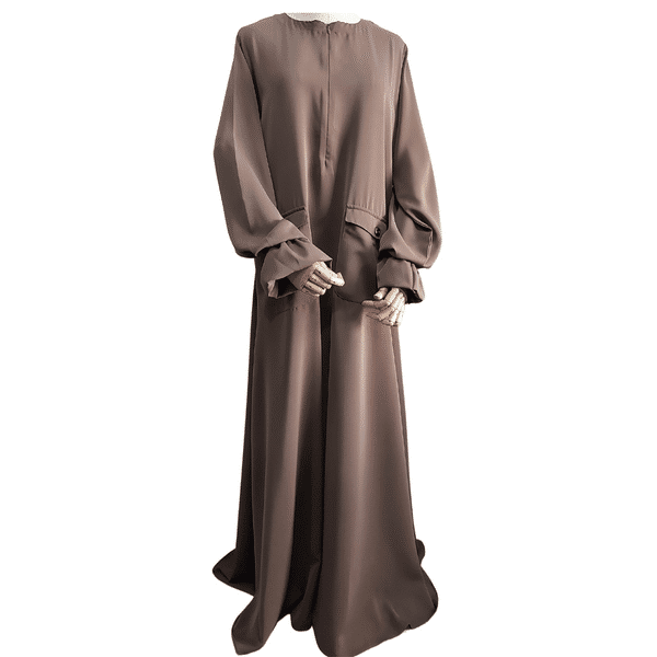 ABAYA KHAYRAA - TAUPE BROWN - Hayaa Muu Modestwear