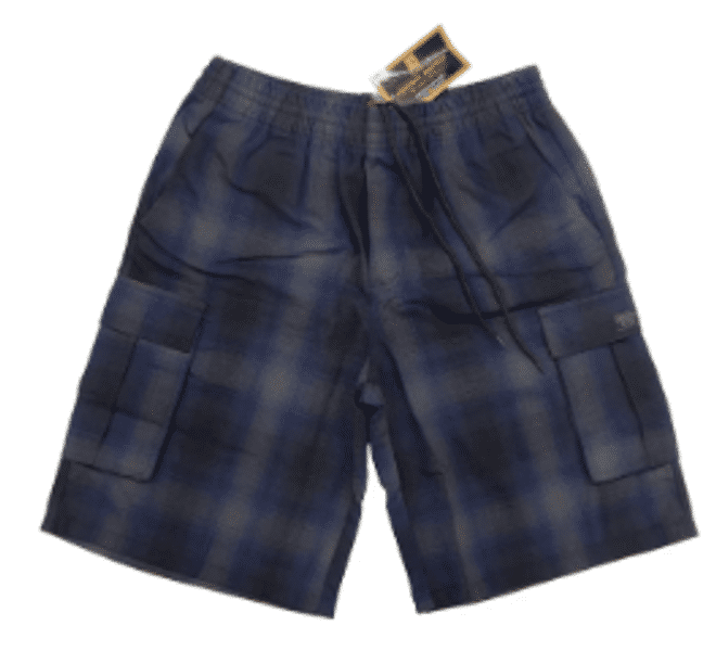 FB County Checker Cargo Short Blue Black Grey - Heavyweight Manila ...