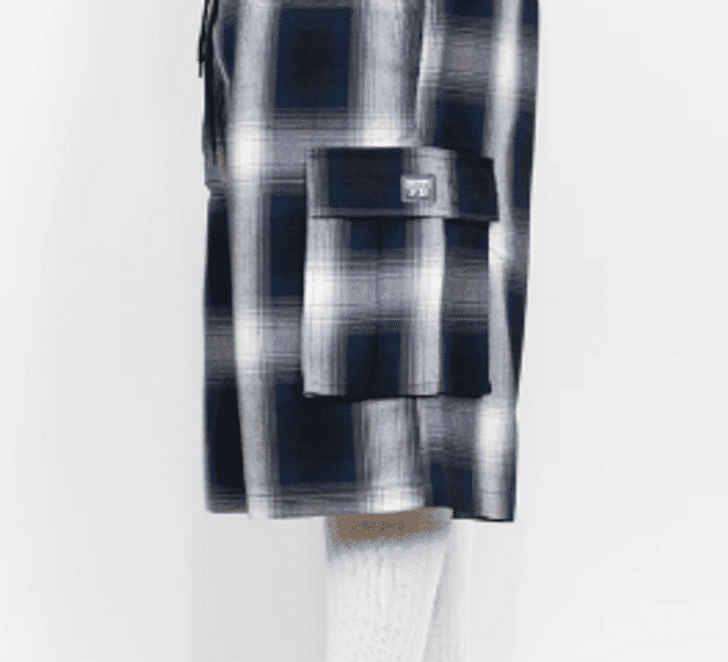 FB County Checker Cargo Short Blue Black White - Heavyweight Manila ...