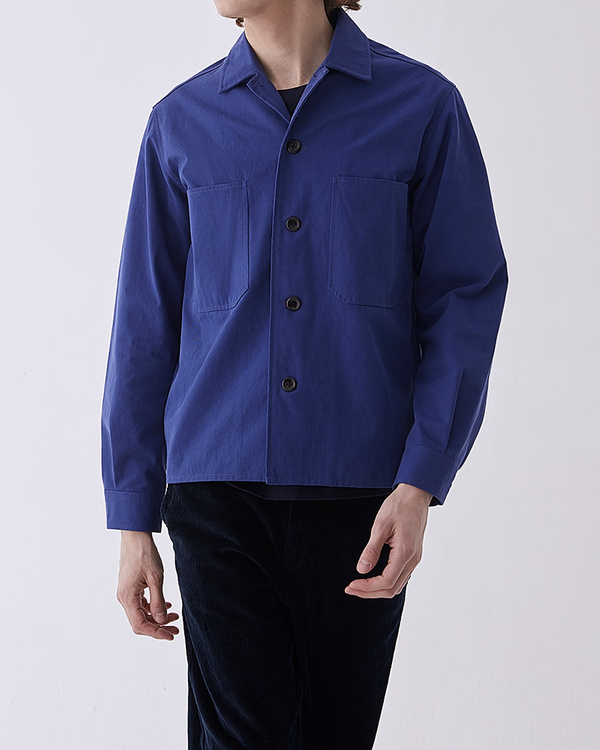 THE CRUCIALTHINGS - Cotton-Twill Overshirt - Blue - H I D E