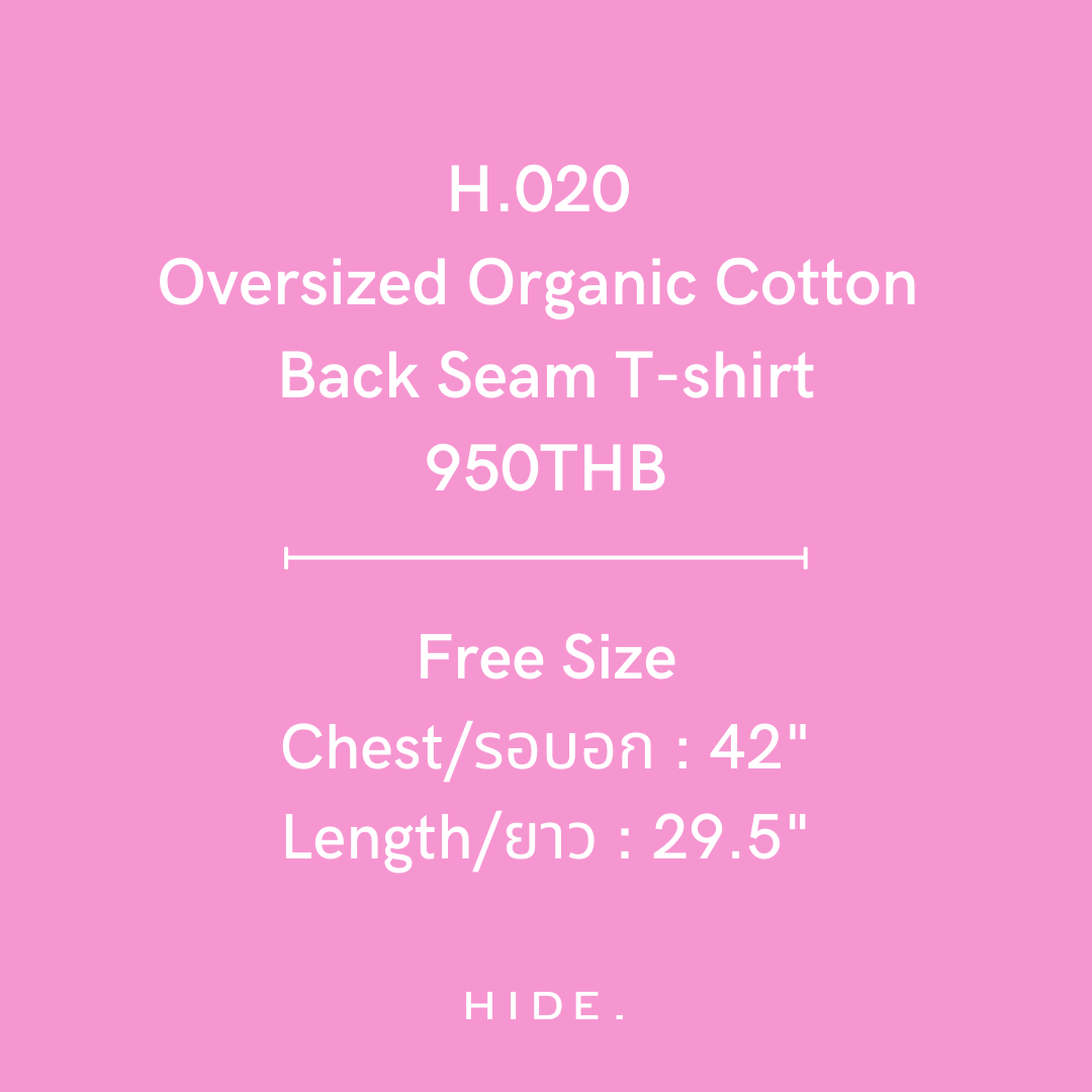 H.020 Oversized Organic Cotton Back Seam T-shirt - Grey - H I D E