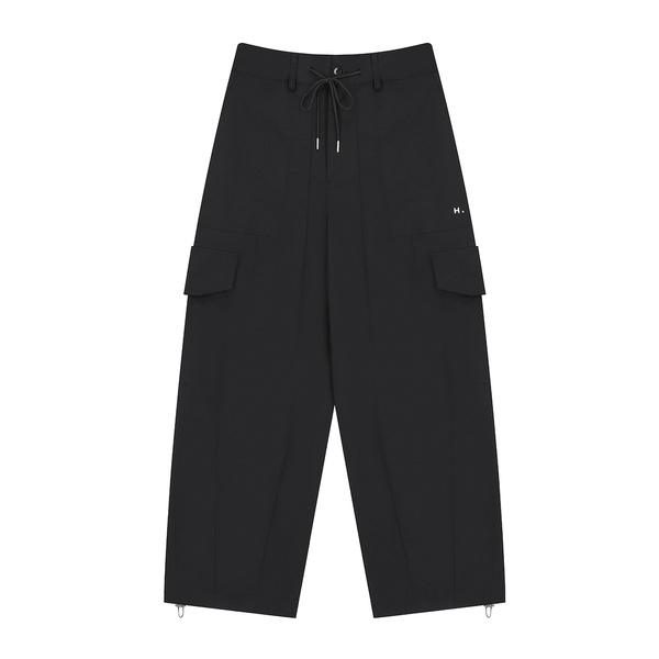H.033 Unisex Baggy Cargo Pants Black H I D E