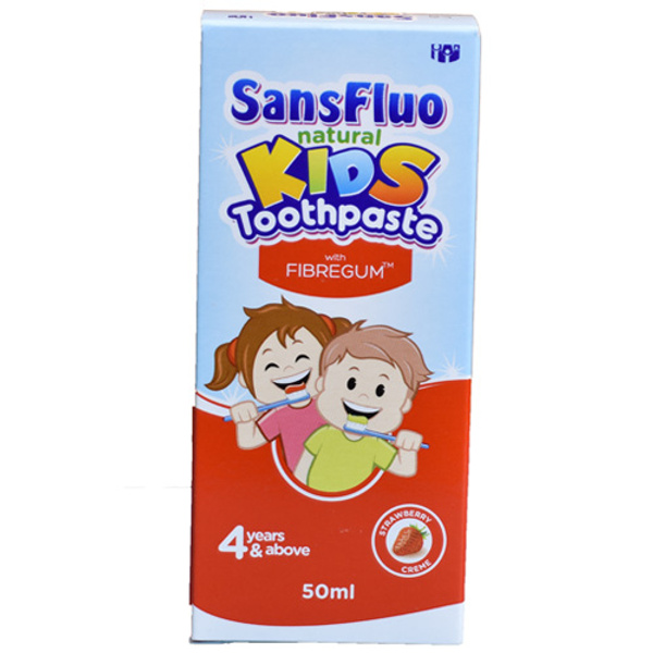Sansfluo Natural Kids Toothpaste with Fibergum 50ml Strawberry Creme The Baby Store PH