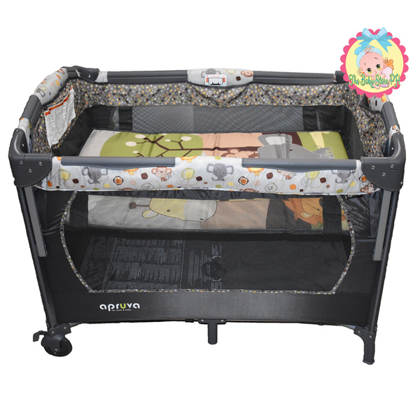 Apruva PP710 Playpen Crib CoSleeper Playpen, (D) Brown Safari Friends