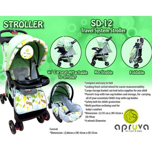 apruva stroller with car seat