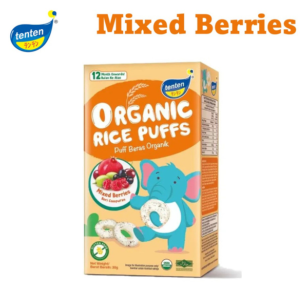 Tenten Organic Rice Puffs 30g - Mixed Berries - Milkshop