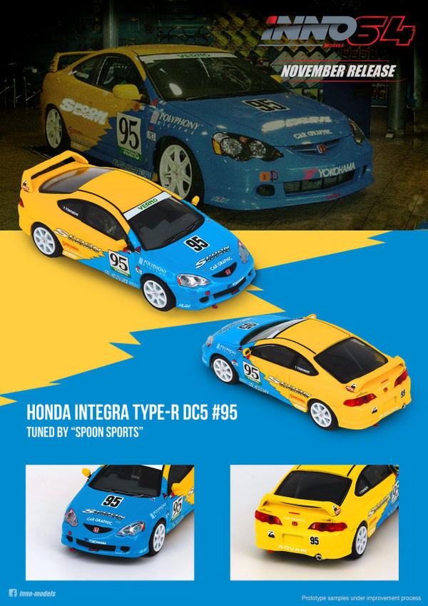 INNO64 1/64 HONDA INTEGRA Type-R DC5 Tuned By "SPOON SPORTS" IN64-DC5-SP 