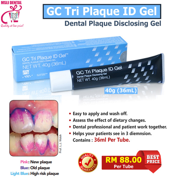 GC TRI PLAQUE ID GEL Dental Plaque Disclosing Gel MSLI Dental Supplies