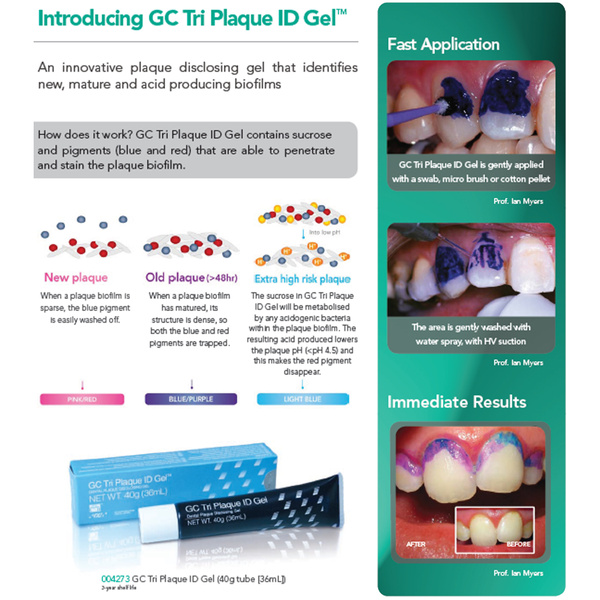 GC TRI PLAQUE ID GEL Dental Plaque Disclosing Gel MSLI Dental Supplies