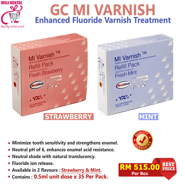 GC MI VARNISH Enhanced Fluoride Varnish Treatment MSLI Dental Supplies