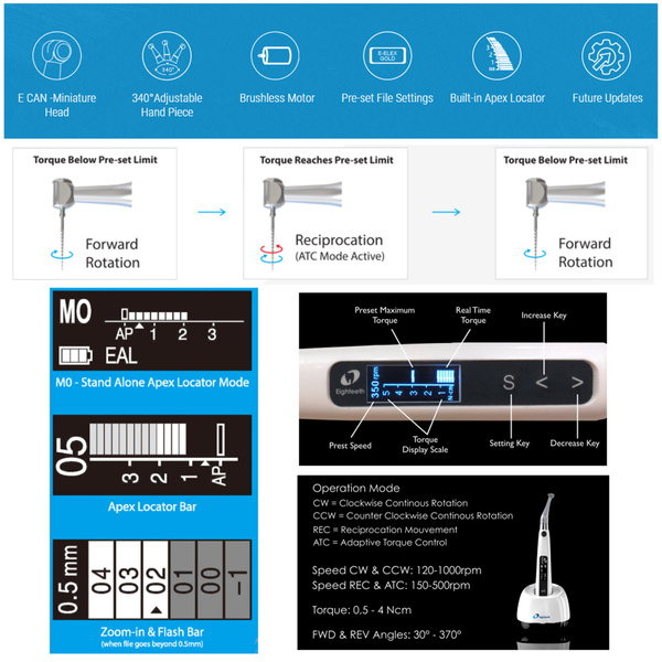 ECONNECT S Brushless Endo Motor Build In Apex Locator MSLI Dental