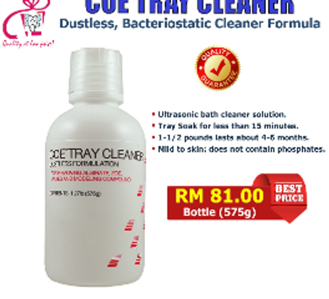COE TRAY CLEANER Dustless , Bacteriostatic Cleaner Formula MSLI