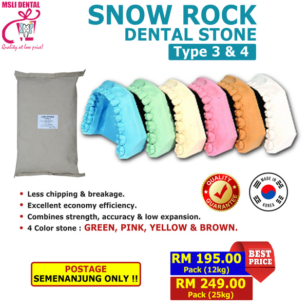 SNOW ROCK DENTAL STONE TYPE 3 & 4 MSLI Dental Supplies