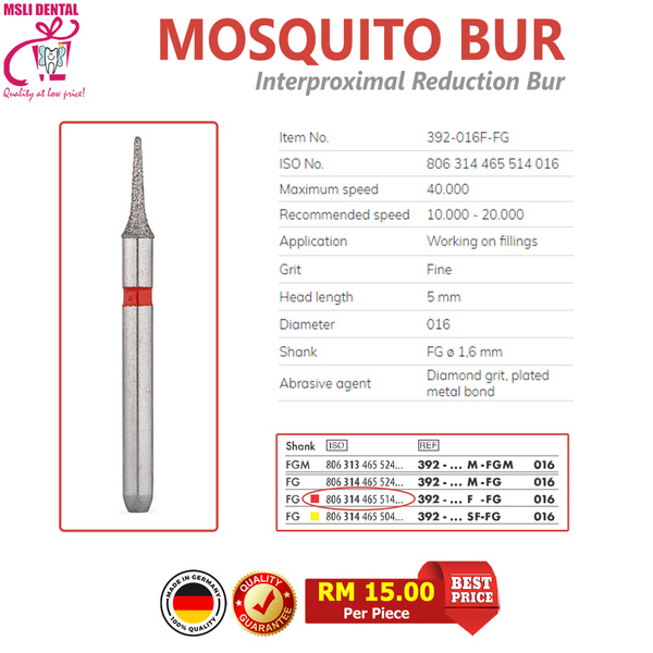 MOSQUITO BUR INTERPROXIMAL REDUCTION (IPR) BUR MSLI Dental Supplies