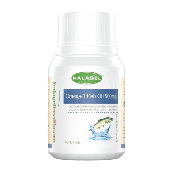Halagel Omega3 Fish Oil in Gelatine Softgel 60s MTM Mart Taman Samudera