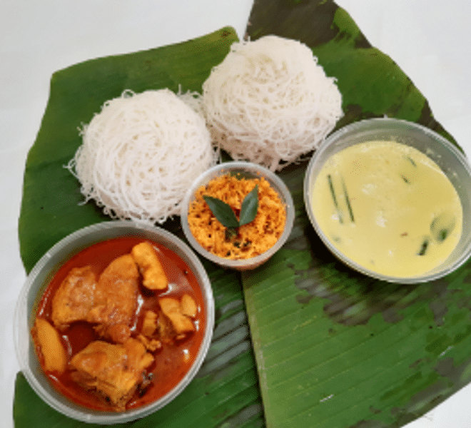 White string hopper with chicken - Rasai Machan