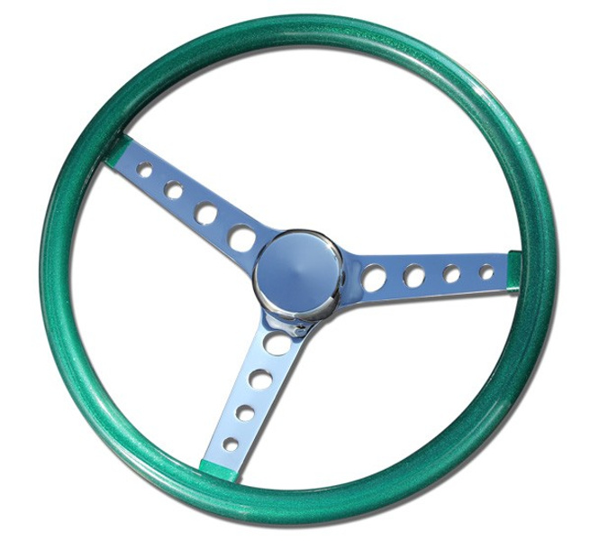 Steering wheel Cal Metalflake 4-Holes 15in - Riders Garage & Co