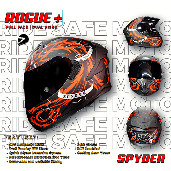ROGUE+ GD 3651m-B_S M.BLK/RED S5 - RIDE SAFE MOTO PH