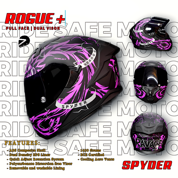 ROGUE+ GD 3P51m-B_S M.BLK/PUR S5 - RIDE SAFE MOTO PH