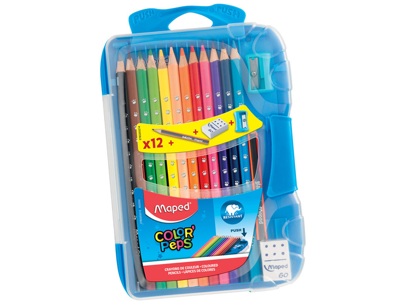 MAPED Smart Box Color Pencils - 12 Colors with case and sharpener ...