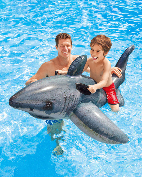 Intex Great White Shark Ride-On Inflatable Pool Float - Rooke&Reese
