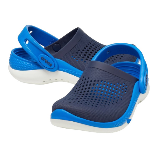 Crocs Kids LiteRide Clog Navy/Bright Cobalt (206712-4KB) - Solefied