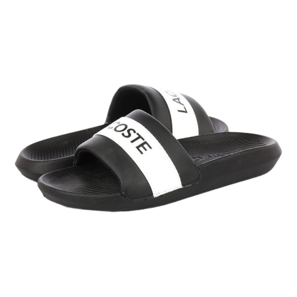 lacoste croco slide white