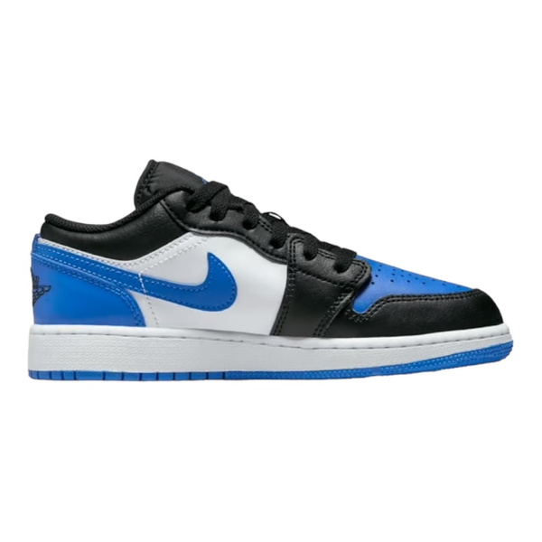 AIR Jordan 1 Low (GS) White/Royal Blue-Black-White (553560 140) - Solefied