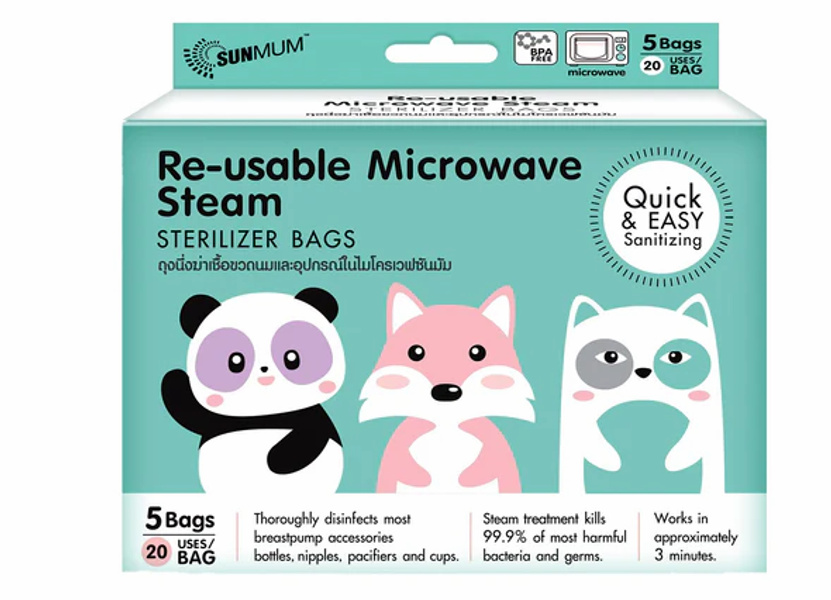 Sunmum Reusable Microwave Steam Sterlizer Bags 5pcs Storked