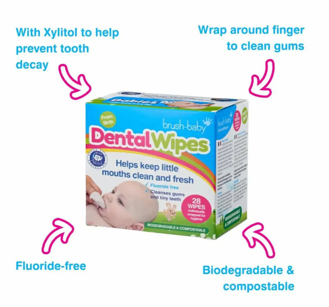 BrushBaby Dental Wipes (28wipes) Storked