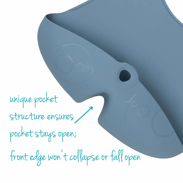 b.box Silicone Bib With Deep Stay Open Pocket - Storked