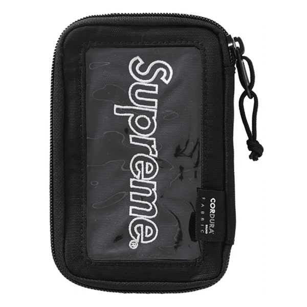 SUPREME FW19 SMALL ZIP POUCH BAG BLACK - UNFOUND PROJECTS