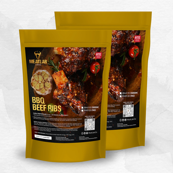 MENATE MEATLAB BBQ BEEF RIBS 500G - Uno Frozen Foods Sdn Bhd