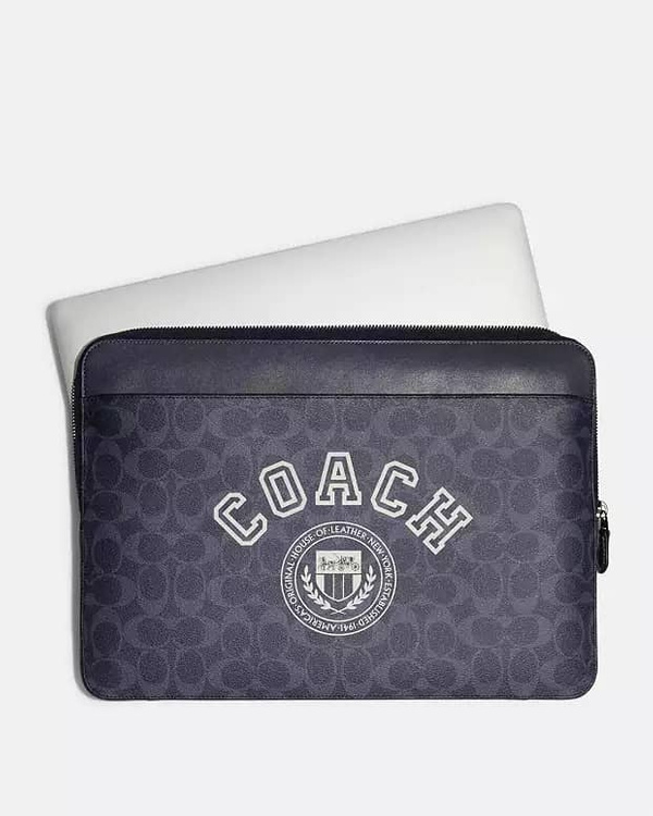 COACH Laptop Case In Signature Canvas With Varsity Motif - U Studio ...