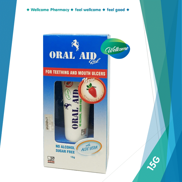 Oral Aid Gel Strawberry - 15g - Wellcome Pharmacy
