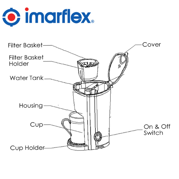 Imarflex Original ICM100 Single Coffee Maker Brewer ICM100 Winland