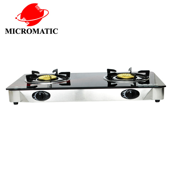 MGS802 Micromatic Gas Stove Double Burner Tempered Glass Winland